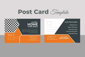 Real Estate Postcard Template Design vector