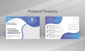 Construction Postcard Template Design vector