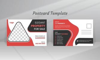 Real Estate Postcard Template Design vector