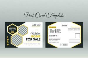 Real Estate Postcard Template Design vector