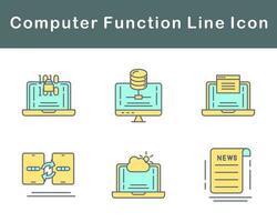 computadora función vector icono conjunto