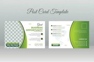 Business Or Corporate Postcard Template Design vector