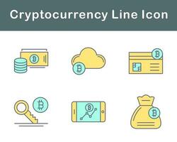 bitcoin y criptomoneda vector icono conjunto