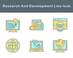 investigación y desarrollo vector icono conjunto