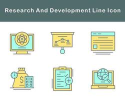 investigación y desarrollo vector icono conjunto