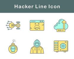 conjunto de iconos de vector de hacker