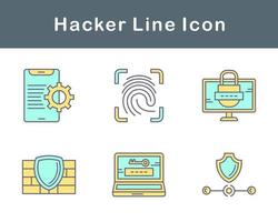 conjunto de iconos de vector de hacker