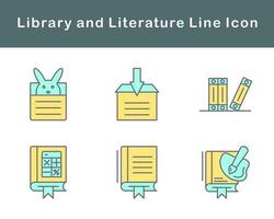 biblioteca y literatura vector icono conjunto