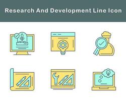 investigación y desarrollo vector icono conjunto