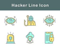 conjunto de iconos de vector de hacker