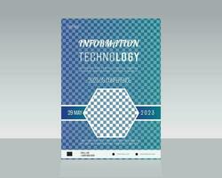 Technology flyer template design vector