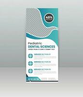 dental or medical roll up banner vector