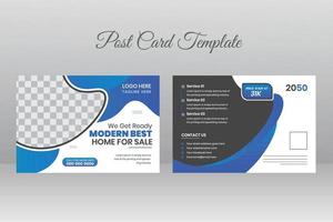 Real Estate Postcard Template Design vector