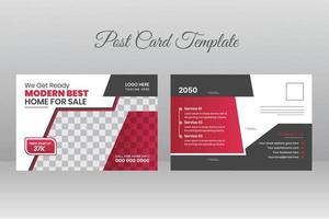 Real Estate Postcard Template Design vector