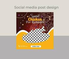 Ramadan food social media post vector