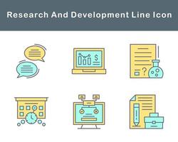 investigación y desarrollo vector icono conjunto