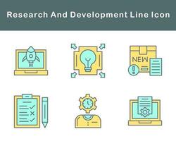 investigación y desarrollo vector icono conjunto