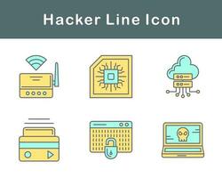 conjunto de iconos de vector de hacker