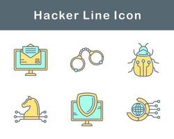 conjunto de iconos de vector de hacker