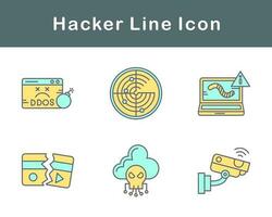 conjunto de iconos de vector de hacker