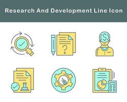 investigación y desarrollo vector icono conjunto