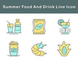 Summer Food And Drink Vector Icon Set