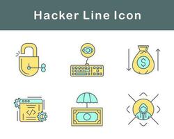 conjunto de iconos de vector de hacker