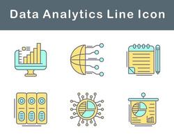 datos analítica vector icono conjunto