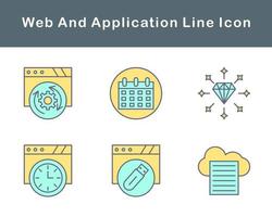 web y solicitud vector icono conjunto