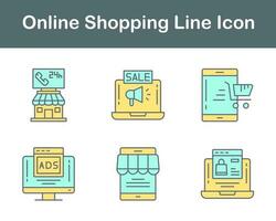conjunto de iconos de vector de compras en línea