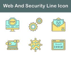 web y seguridad vector icono conjunto