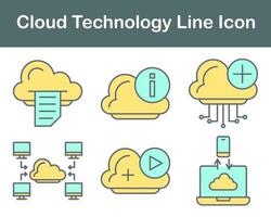 nube tecnología vector icono conjunto