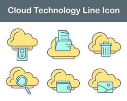 nube tecnología vector icono conjunto