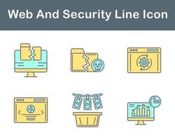 web y seguridad vector icono conjunto