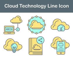 nube tecnología vector icono conjunto