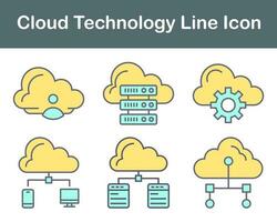 nube tecnología vector icono conjunto