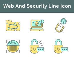 web y seguridad vector icono conjunto