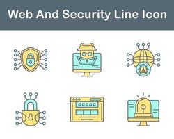 web y seguridad vector icono conjunto