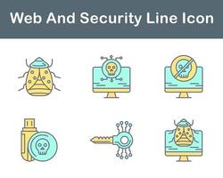 web y seguridad vector icono conjunto