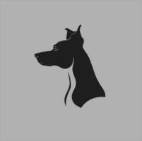 Black silhouette Vector design of a dog isolated on white background