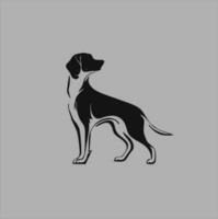 Black silhouette Vector design of a dog isolated on white background