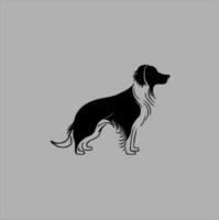 Black silhouette Vector design of a dog isolated on white background