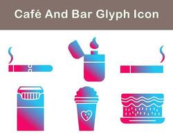 café y bar vector icono conjunto