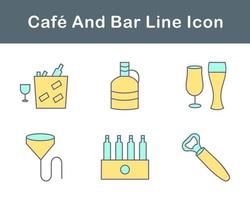 café y bar vector icono conjunto