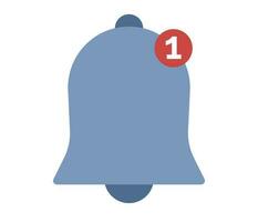 Notification icon. Ringing bell or alarm concept. Number of unopened or unread new notifications. Vector flat illustration