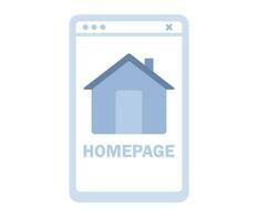 Homepage icon. Website or app homepage development, optimization, setup. Vector flat illustration