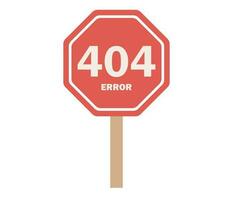 404 error signo. página perdido y mensaje no encontró icono. vector plano ilustración