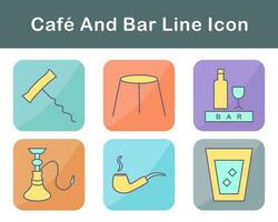 café y bar vector icono conjunto