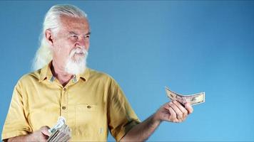 Old White Haired Man is Giving Money photo