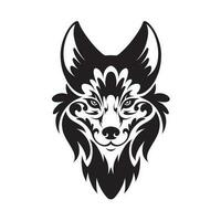 wolf character head vector set